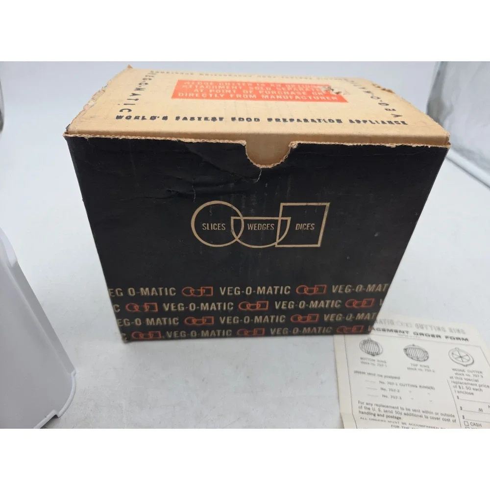 Vintage 1963 VEG-O-MATIC Food Preparer Slice Dice With Box Instructions
